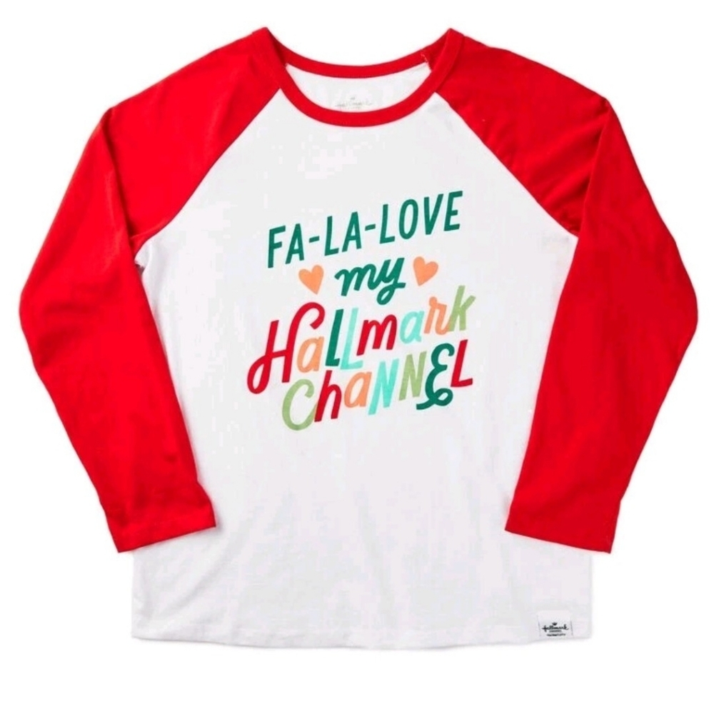 NEW FA-LA-LOVE My HALLMARK CHANNEL Raglan Sleeve T-SHIRT Women's Size M